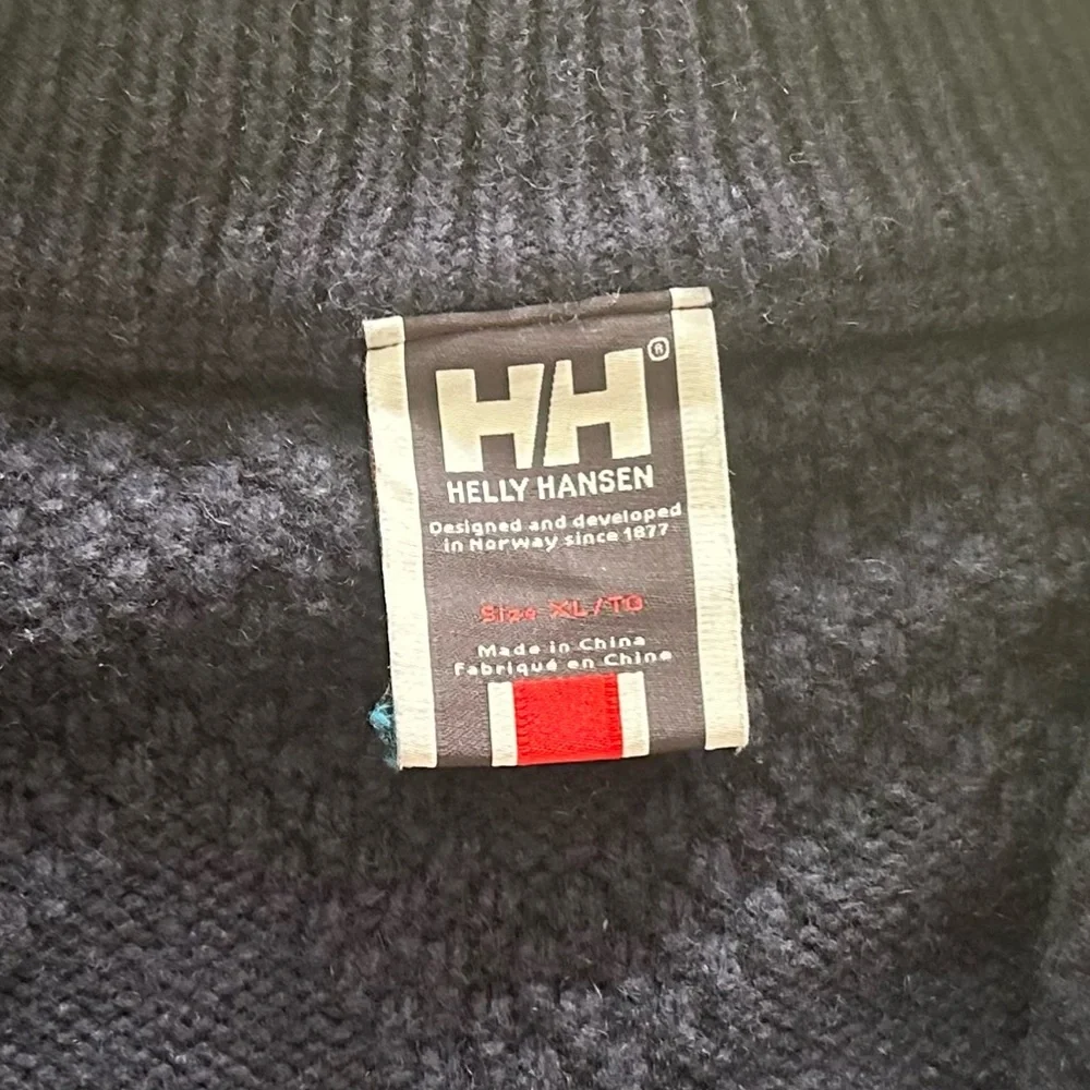 Helly Hansen Men's Navy Zip-Up Textured Knit Sweater - Picture 6 of 9